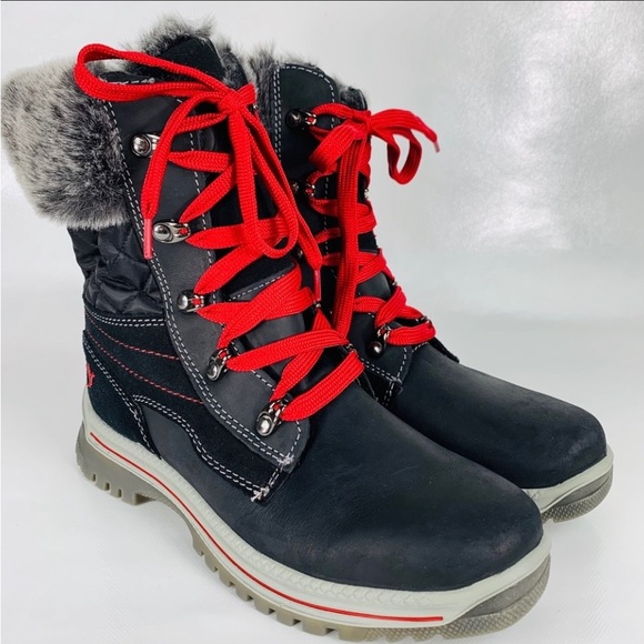 NWOT Santana Canada Maleo Boots Urban Collection. Maleo Black and Red Size 6 - Picture 1 of 16